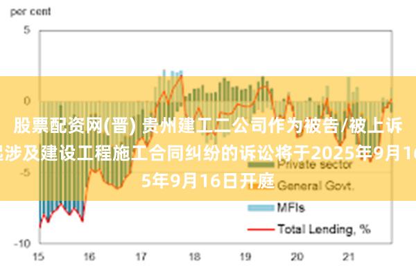 股票配资网(晋) 贵州建工二公司作为被告/被上诉人的1起涉及建设工程施工合同纠纷的诉讼将于2025年9月16日开庭